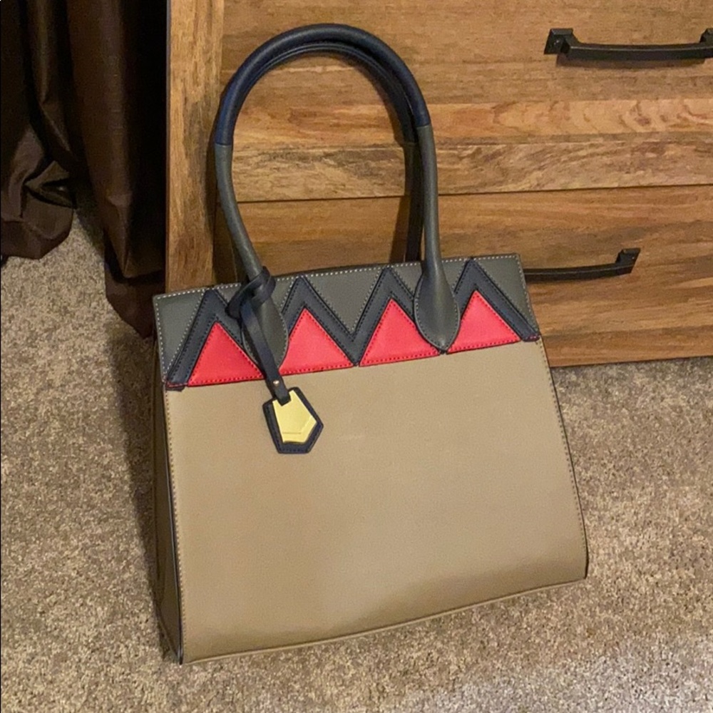NWT Shoulder Bag Tan, Blue, Red - Rimen & Co.